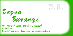 dezso buranyi business card